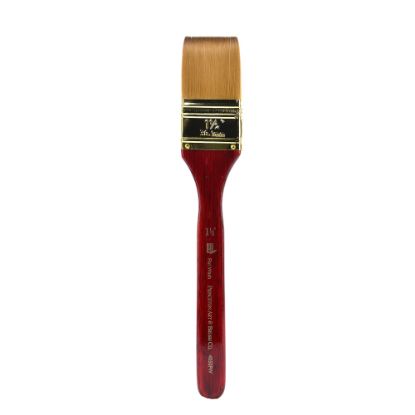 Picture of Princeton Series 4050 Heritage Synthetic Sable Watercolor Short-Handle Paint Brush, 1 1/2in, Flat Wash Bristle, Sable Hair, Red