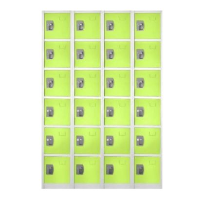 Picture of Alpine 6-Tier Steel Lockers, 72inH x 12inW x 12inD, Green, Pack Of 4 Lockers