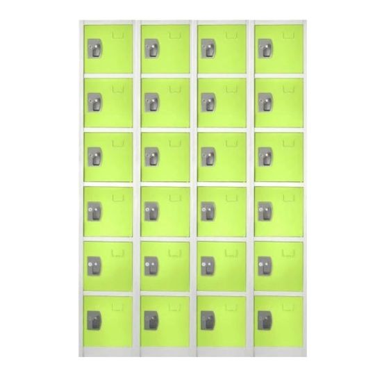 Picture of Alpine 6-Tier Steel Lockers, 72inH x 12inW x 12inD, Green, Pack Of 4 Lockers