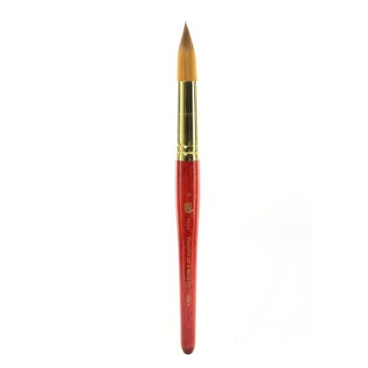 Picture of Princeton Series 4050 Heritage Synthetic Sable Watercolor Short-Handle Paint Brush, Size 30, Round Bristle, Sable Hair, Red