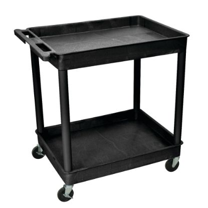 Picture of H. Wilson Plastic Tub Cart, 37 1/4inH x 32inW x 24inD, Black