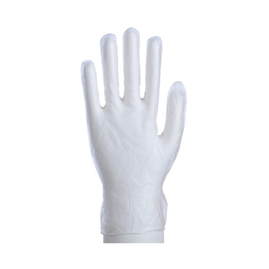 Picture of Daxwell Disposable Vinyl Gloves, Large, Clear, 100 Gloves Per Box