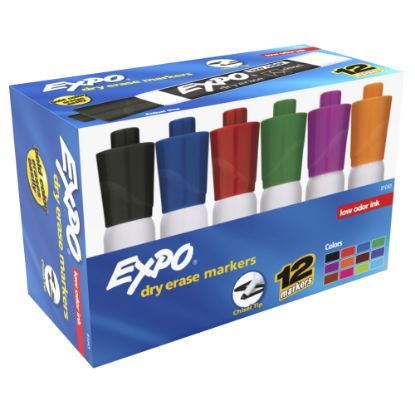 Picture of EXPO Low-Odor Dry-Erase Markers, Chisel Point, Assorted Colors, Box Of 12