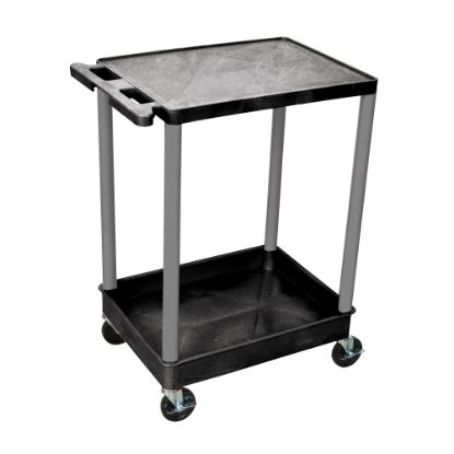 Picture of H. Wilson Plastic Tub Cart, 35 1/16inH x 24inW x 18inD, Black/Gray