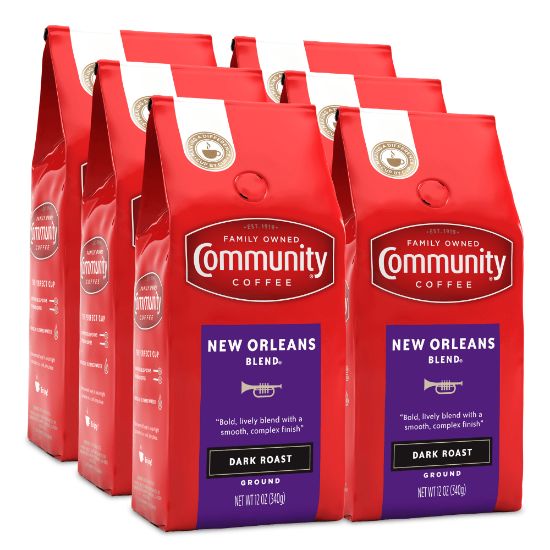 Picture of Community Coffee Arabica Ground Coffee, New Orleans Blend, 12 Oz Per Bag, Carton Of 6 Bags