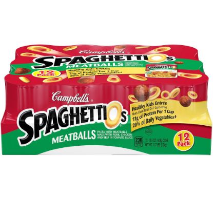 Picture of Campbell Spaghettios Canned Pasta With Meatballs, 15.6 Oz, Pack Of 12 Cans