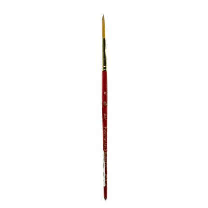 Picture of Princeton Series 4050 Heritage Synthetic Sable Watercolor Short-Handle Paint Brush, Size 6, Liner Bristle, Sable Hair, Red