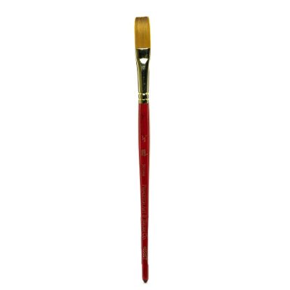 Picture of Princeton Series 4050 Heritage Synthetic Sable Watercolor Short-Handle Paint Brush, 1/2in, Stroke Bristle, Sable Hair, Red