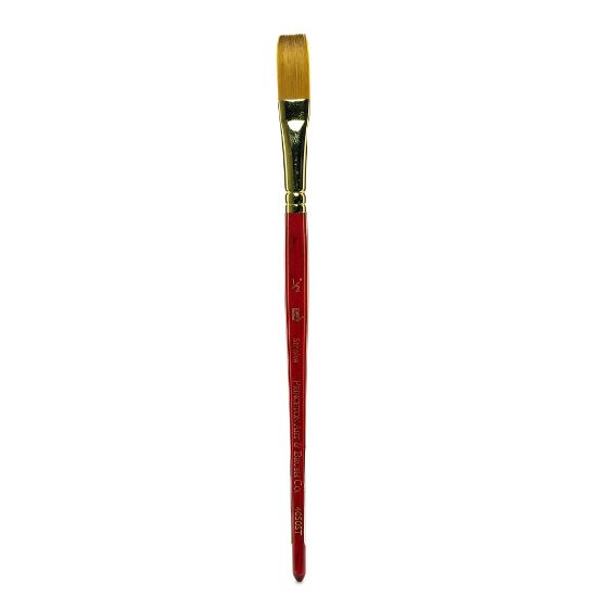 Picture of Princeton Series 4050 Heritage Synthetic Sable Watercolor Short-Handle Paint Brush, 1/2in, Stroke Bristle, Sable Hair, Red