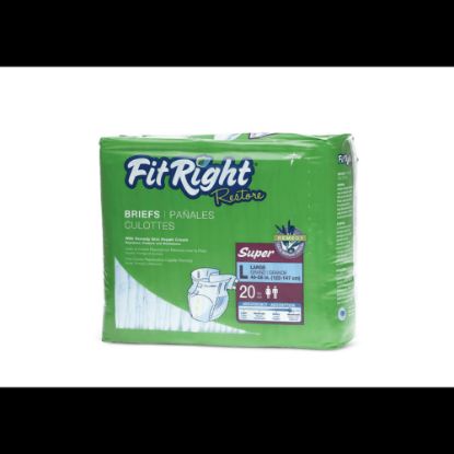 Picture of FitRight Restore Briefs, Large, Blue, Bag Of 20