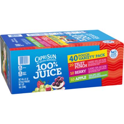 Picture of Capri Sun 100% Juice Variety Pack, Pack Of 40 Pouches