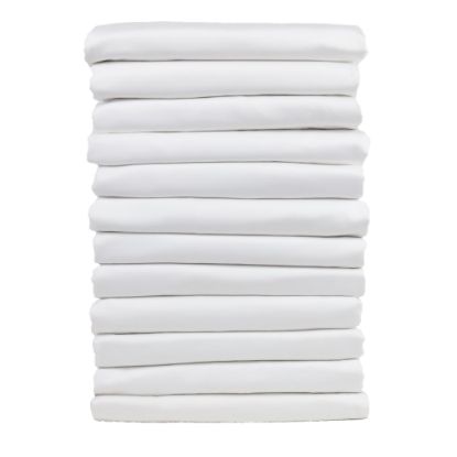 Picture of 1888 Mills Suite Touch Extra Deep King Fitted Sheets, 78in x 80in x 15in, White, Pack Of 12 Sheets