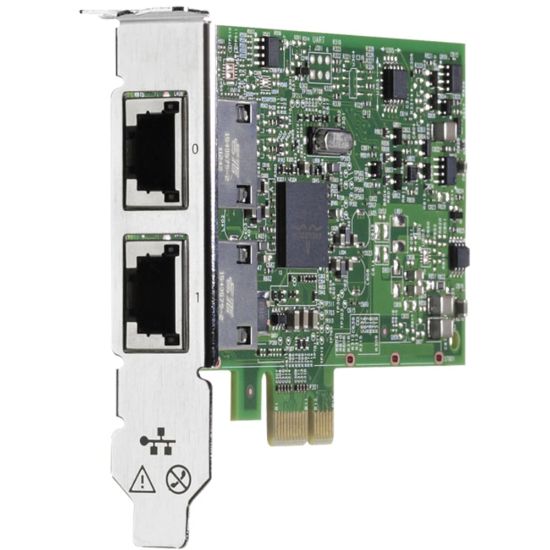 Picture of HPE Ethernet 1Gb 2-port 332T Adapter - PCI Express x1 - 2 Port(s) - 2 x Network (RJ-45) - Twisted Pair - Full-height, Low-profile - 10/100/1000Base-T