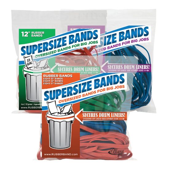 Picture of Alliance Rubber SuperSize Bands, Assorted Colors/Sizes, Bag Of 24