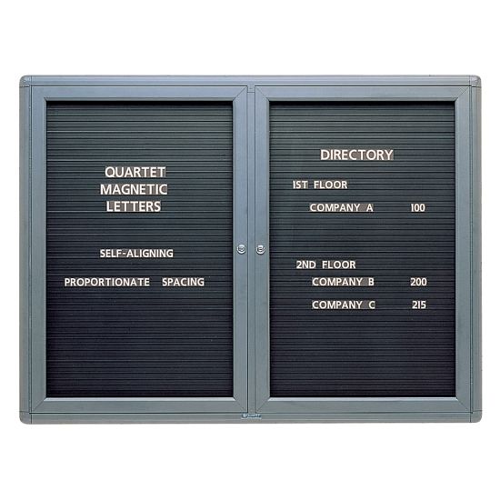 Picture of Quartet Enclosed Magnetic Letter Board, 48in x 36in, Metal Frame With Black Finish