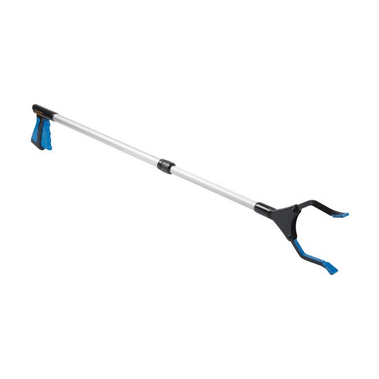 Picture of HealthSmart Plastic Adjustable-Length Reacher/Grabber, 30in - 44in, Blue/Silver