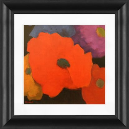 Picture of Timeless Frames Marren Framed Floral Artwork, 12in x 12in, Black, December Zinnias I