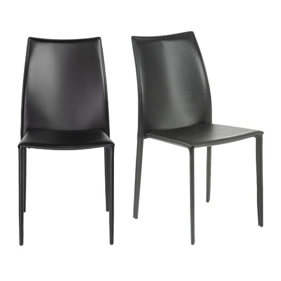 Picture of Eurostyle Dalia Stacking Chairs, Black, Set Of 2 Chairs