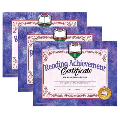 Picture of Hayes Certificates, 8-1/2in x 11in, Reading Achievement, 30 Certificates Per Pack, Set Of 3 Packs