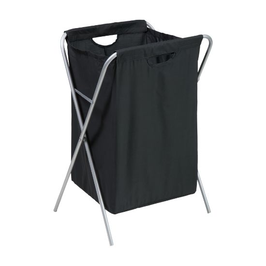 Picture of Honey Can Do Folding Nylon Laundry Hamper, 23-1/2inH x 17inW x 17inD, Black