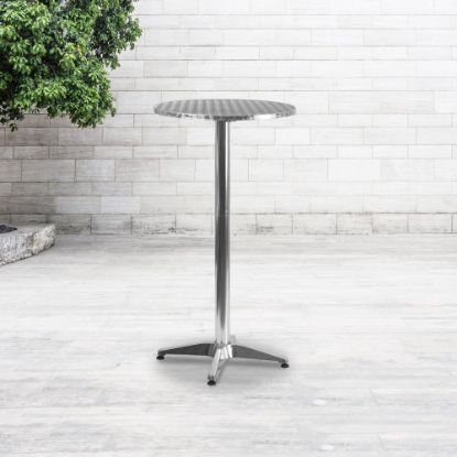 Picture of Flash Furniture Round Folding Bar Table With Aluminum Base, 45in x 23-1/4in, Silver