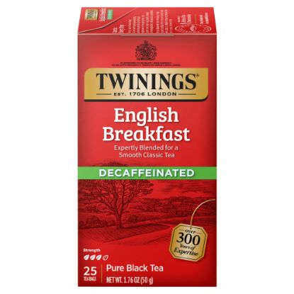 Picture of Twinings of London Classic Decaffeinated English Breakfast Tea Bags, Carton Of 25