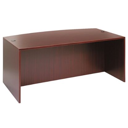 Picture of Alera Valencia 72inW Bow-Front Computer Desk Shell, Mahogany