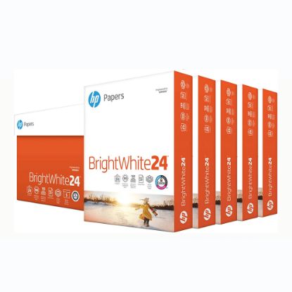 Picture of HP BrightWhite24 Inkjet Paper, White, Letter Size (8 1/2in x 11in), Ream Of 500 Sheets, 24 Lb, 100 Brightness