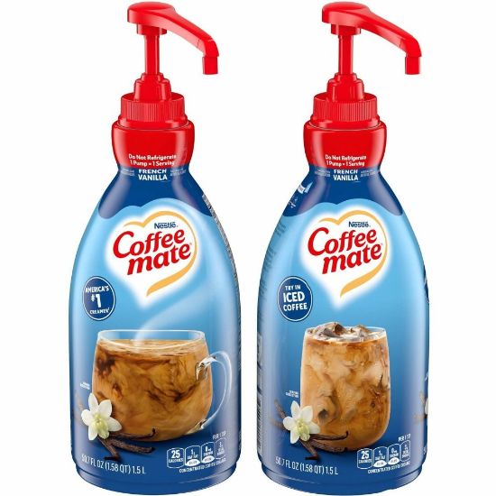 Picture of Coffee Mate French Vanilla Concentrated Coffee Creamer Pump, 1.5 L, Carton Of 2 Bottles