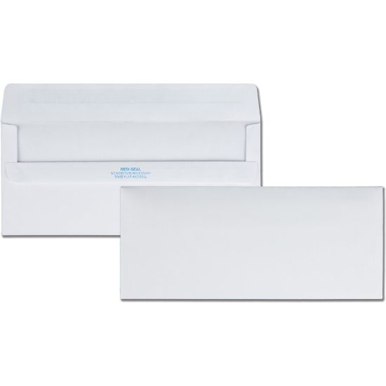 Picture of Quality Park #10 Redi-Seal Envelopes, Self-Adhesive, White, Box Of 500