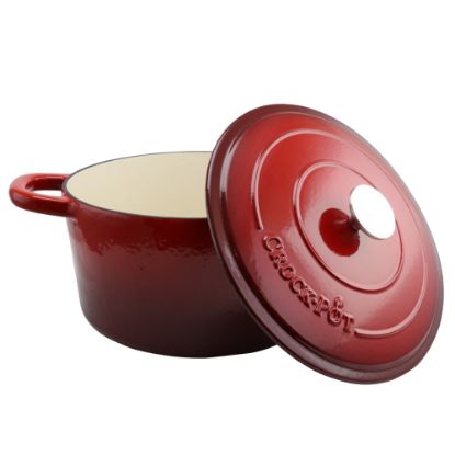 Picture of Crock-Pot Artisan 7-Quart Round Cast Iron Dutch Oven, Scarlet Red