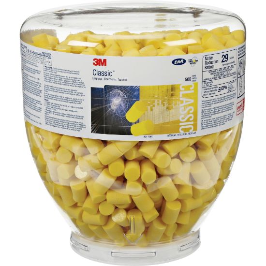 Picture of E-A-R Classic Earplugs - 1000 / Bottle - Yellow - Polyurethane Foam - Medium