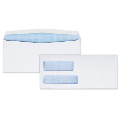 Picture of Quality Park #8 5/8 Double-Window Envelopes, Left Windows (Top/Bottom), Gummed Seal, White, Box Of 500