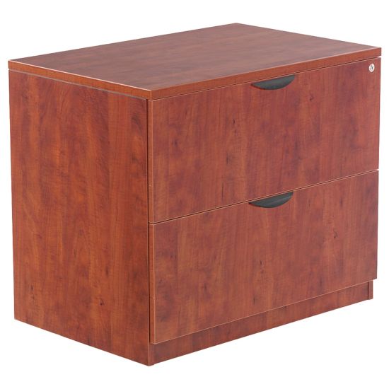 Picture of Alera Valencia 35inW Lateral 2-Drawer File Cabinet For Computer Desk, Medium Cherry