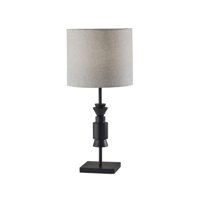 Picture of Adesso Elton Table Lamp, 28inH, Black Base/Light Gray/White Shade