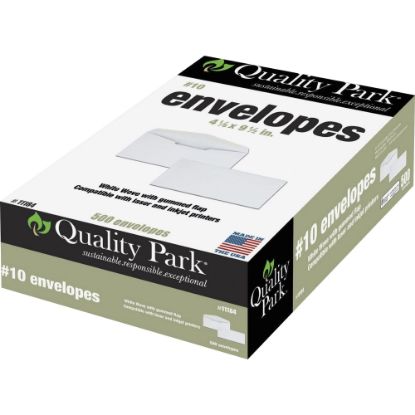 Picture of Quality Park #10 Laser/Inkjet Envelopes, Gummed Seal, White, Box Of 500