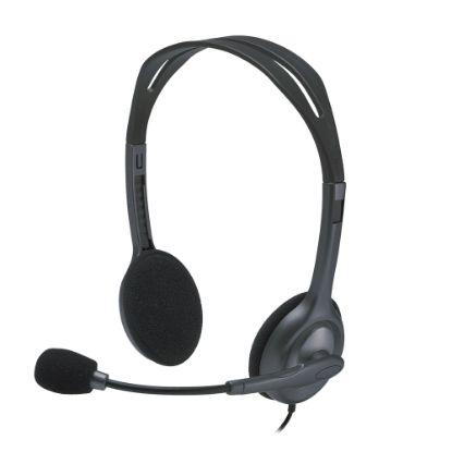 Picture of Logitech H111 Over-The-Head Binaural Stereo Headset, Gray