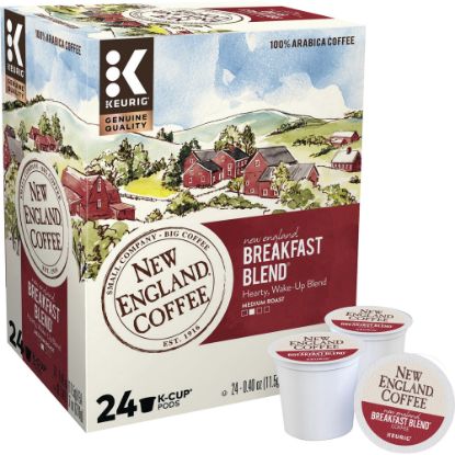 Picture of New England Coffee Single-Serve K-Cups, Medium Roast, New England Breakfast Blend, Box Of 24 K-Cups