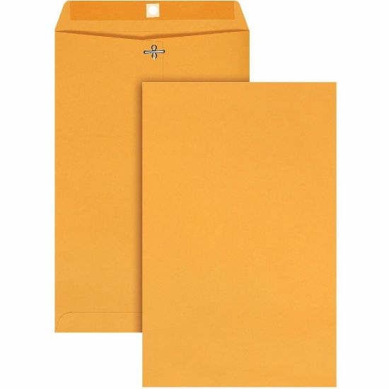 Picture of Quality Park Gummed Kraft Clasp Envelopes - Clasp - #94 - 9 1/4in Width x 14 1/4in Length - 28 lb - Gummed - Kraft - 100 / Box - Kraft