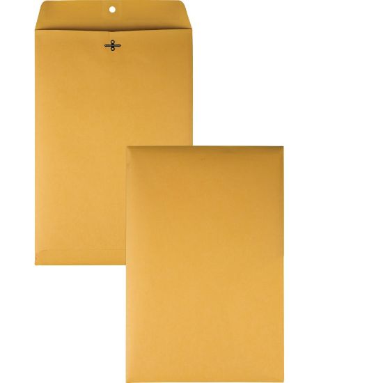 Picture of Quality Park 10 x 15 Clasp Envelopes with Deeply Gummed Flaps - Clasp - #98 - 10in Width x 15in Length - 28 lb - Gummed - Kraft - 100 / Box - Kraft