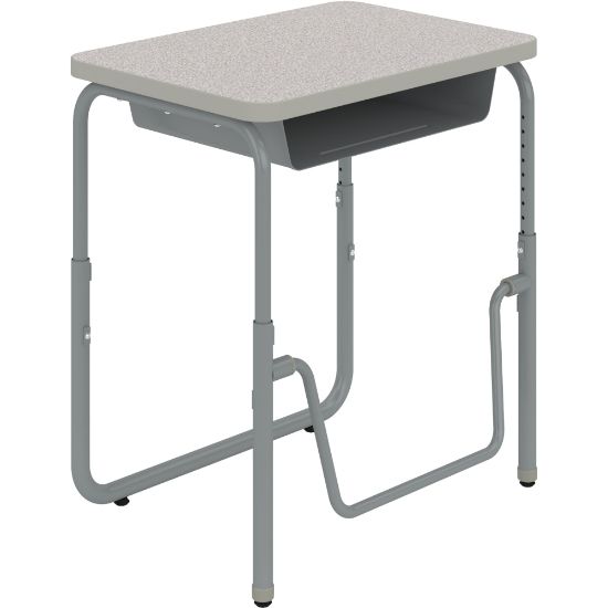 Picture of Safco AlphaBetter 2.0 Height-Adjustable Sit/Stand 28inW Student Desk With Book Box And Pendulum Bar, Gray