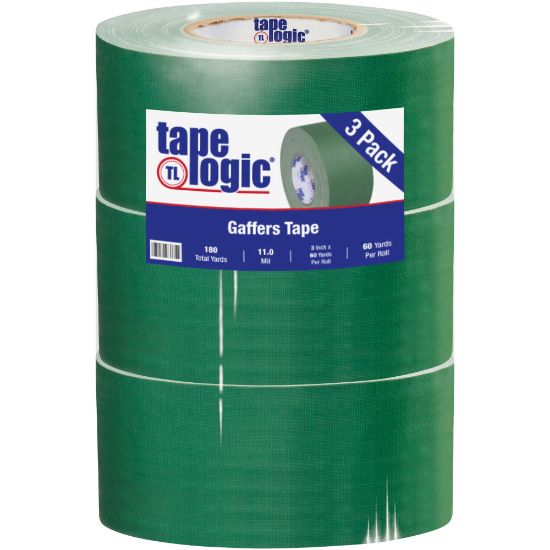 Picture of Tape Logic Gaffers Tape, 3in x 60 Yd., 11 Mil, Green, Case Of 3 Rolls