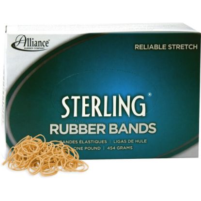 Picture of Alliance Rubber 24105 Sterling Rubber Bands, Size #10, 1 1/4in x 1/16in, Natural Crepe, Approximately 5000 Bands