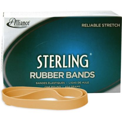 Picture of Alliance Rubber 25055 Sterling Rubber Bands, Size #105, 5in x 5/8in, Natural Crepe, Approximately 70 Bands