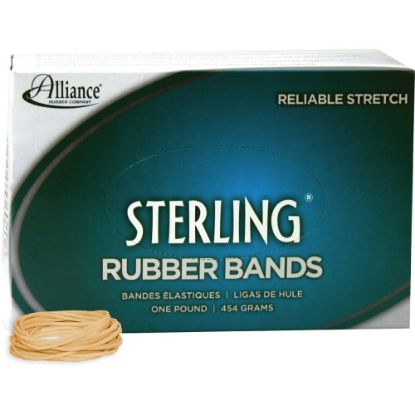 Picture of Alliance Rubber 24145 Sterling Rubber Bands, Size #14, 2in x 1/16in, Natural Crepe, Approximately 3100 Bands