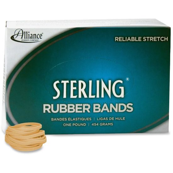 Picture of Alliance Rubber 24305 Sterling Rubber Bands, Size #30, 2in x 1/8in, Natural Crepe, Approximately 1500 Bands