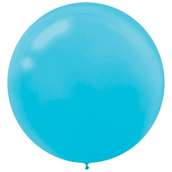 Picture of Amscan 24in Latex Balloons, Caribbean Blue, 4 Balloons Per Pack, Set Of 3 Packs