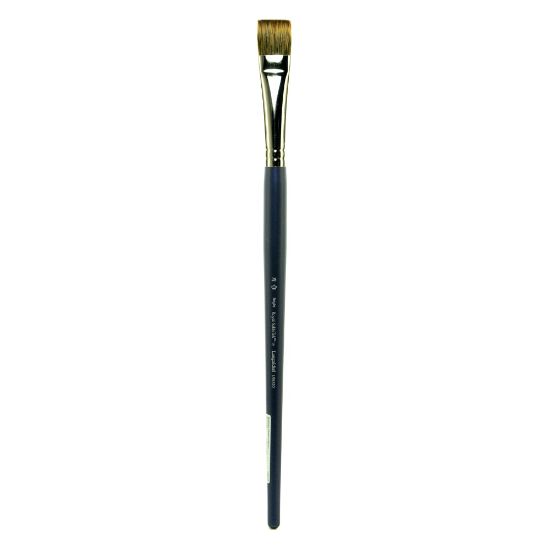 Picture of Royal & Langnickel Sabletek Long-Handle Paint Brush L95510, Size 28, Flat Bristle, Sable Hair, Blue