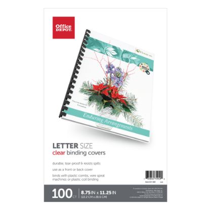 Picture of Office Depot Brand Clear Binding Covers, 8-3/4in x 11-1/4in, Box Of 100