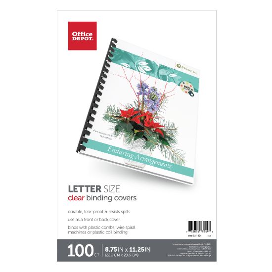 Picture of Office Depot Brand Clear Binding Covers, 8-3/4in x 11-1/4in, Box Of 100